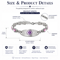 Custom Stainless Steel Medical Alert Bracelet QR Code ID Bracelet for Women Men Adjustable Engraved Emergency Jewelry with Cubic Zirconia Charm