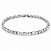 Tennis Bracelets for Women Men Stainless Steel 4mm AAAAA Cubic Zirconia Classic Tennis Bracelet Sparkly CZ Bracelet with Fold Over Clasp, Size 6.5/7/7.5/8 Inch Romantic Valentines Day Jewelry