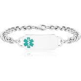 Exquisite Medical Bracelets for Women and Men, Personalized Medical Bracelet in Stainless Steel Cuban Chain, Holidays Gift for Wife or Husband - YA4501