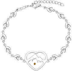 Uloveido Mustard Seed Stainless Steel Heart Charm Link Bracelet for Women, Religious Bracelets Christian Blessing Encouragement Jewelry for Christmas
