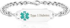 Uloveido Waterproof Hypoallergenic Sports Medical ID Bracelet, Durable Stainless Steel Medical Jewelry
