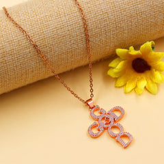 Uloveido GOD Is Good Cross Necklace for Women, Rose Gold & Platinum Plated CZ Faith Pendant