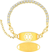 Uloveido Adjustable Bracelet with Engraved ICE Tag | Unisex Medical ID Bracelet for Daily Wear | Comfortable Fit Health Alert Jewelry | Emergency ID for Senior & Allergy Protection 20% Off