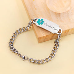 Uloveido Waterproof Hypoallergenic Sports Medical ID Bracelet, Durable Stainless Steel Medical Jewelry
