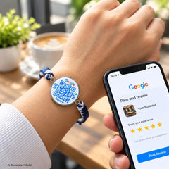 Uloveido NFC QR Bracelet for Google Reviews, Staff Review Wristband