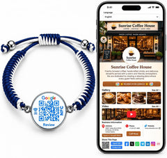 Uloveido NFC QR Bracelet for Google Reviews, Staff Review Wristband