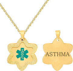 Uloveido Medical Alert Necklace for Men & Women, Stainless Steel Star Identification Pendant