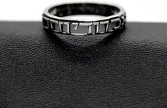 Uloveido Antique Black Thai Silver Hollow Band Ring – Hand-Engraved Hebrew Script, Israeli Religious Jewelry, Size 8-12 (Y583)