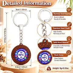 Uloveido Wooden NFC Keychain – Digital Business Card & Social Media Sharing Tag