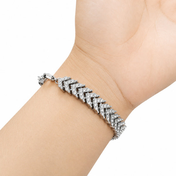 Medical Alert Tennis Bracelet for Women, Stainless Steel Emergency ID Bracelet, Adjustable Rhinestone Chain ID Jewelry for Allergies Diabetes Safety