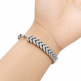 Medical Alert Tennis Bracelet for Women, Stainless Steel Emergency ID Bracelet, Adjustable Rhinestone Chain ID Jewelry for Allergies Diabetes Safety