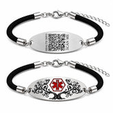 Personalized Medical Alert Bracelet | Dynamic QR Code or Custom Engraving Medical ID Jewelry | Adjustable Stainless Steel Bracelet for Women Men, Emergency Contact Information