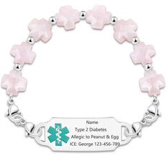 Uloveido Customized Stainless Steel Medical Alert First Responder ID Tag Bracelet