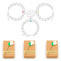 Uloveido Personalized 3 Pieces BFF Heart Puzzle Bracelets with 3 Gift Boxes – Custom Name Stainless Steel Matching Friendship Bracelets for 3 Best Fri