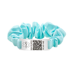 Uloveido Dynamic QR Code Medical Alert Scrunchie Bracelet for Women, Editable Fabric Medical ID Wristband