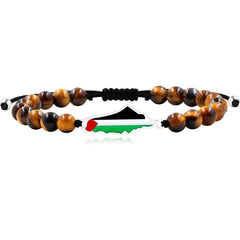 Uloveido Palestinian Flag Handmade Middle Eastern Beaded Multicolor Protest Bracelet, Justice Unity Activist Bracelet, Stainless Steel Flag