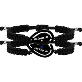 Couple Puzzle Heart Bracelet | Matching Beaded Braided Adjustable Pull-String Bracelets | Love and Commitment Zirconia Inlaid Eternal Bond Jewelry Y4486-Y4487