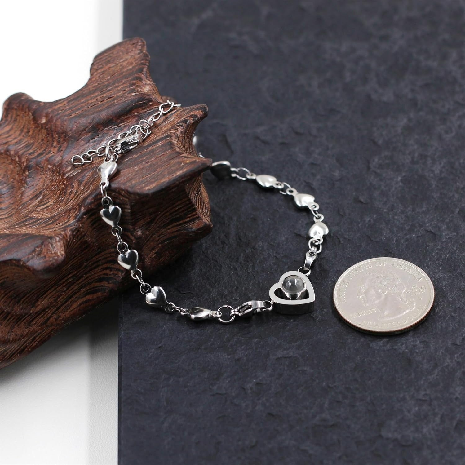 100 Languages Projection Pendant Bracelet | I LOVE YOU Heart Chain Bracelets | Fashion Bless Good Fortune Friendship Elegant Personalized Adjustable Length Stainless steel Jewelry Y4186