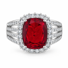 Uloveido Adjustable Cushion Cut Cubic Zirconia Ring for Women, Platinum & Rose Golded Plated CZ Statement Cocktail Ring, Multi Color Fashion Jewelry Y987