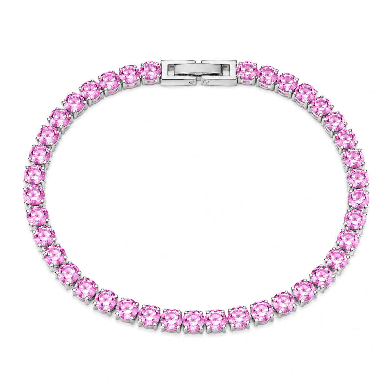 Tennis Bracelets for Women Men Stainless Steel 4mm AAAAA Cubic Zirconia Classic Tennis Bracelet Sparkly CZ Bracelet with Fold Over Clasp, Size 6.5/7/7.5/8 Inch Romantic Valentines Day Jewelry