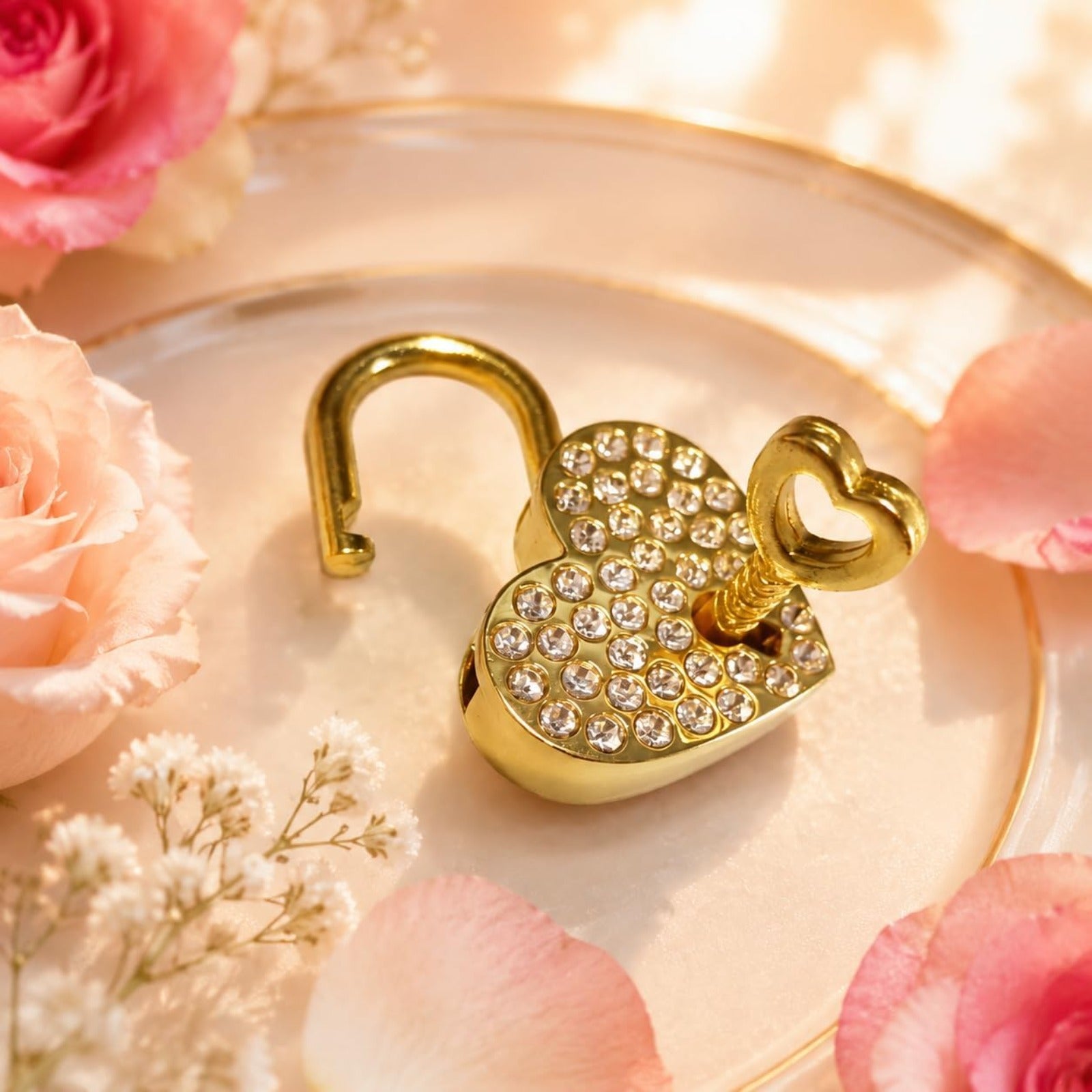 Rhinestone Heart Love Lock with Key, Dynamic QR Code Crystal Padlock for Personalized Memory Sharing, Scan to Create Your Love Story with Photos and Messages, Romantic Wedding Anniversary