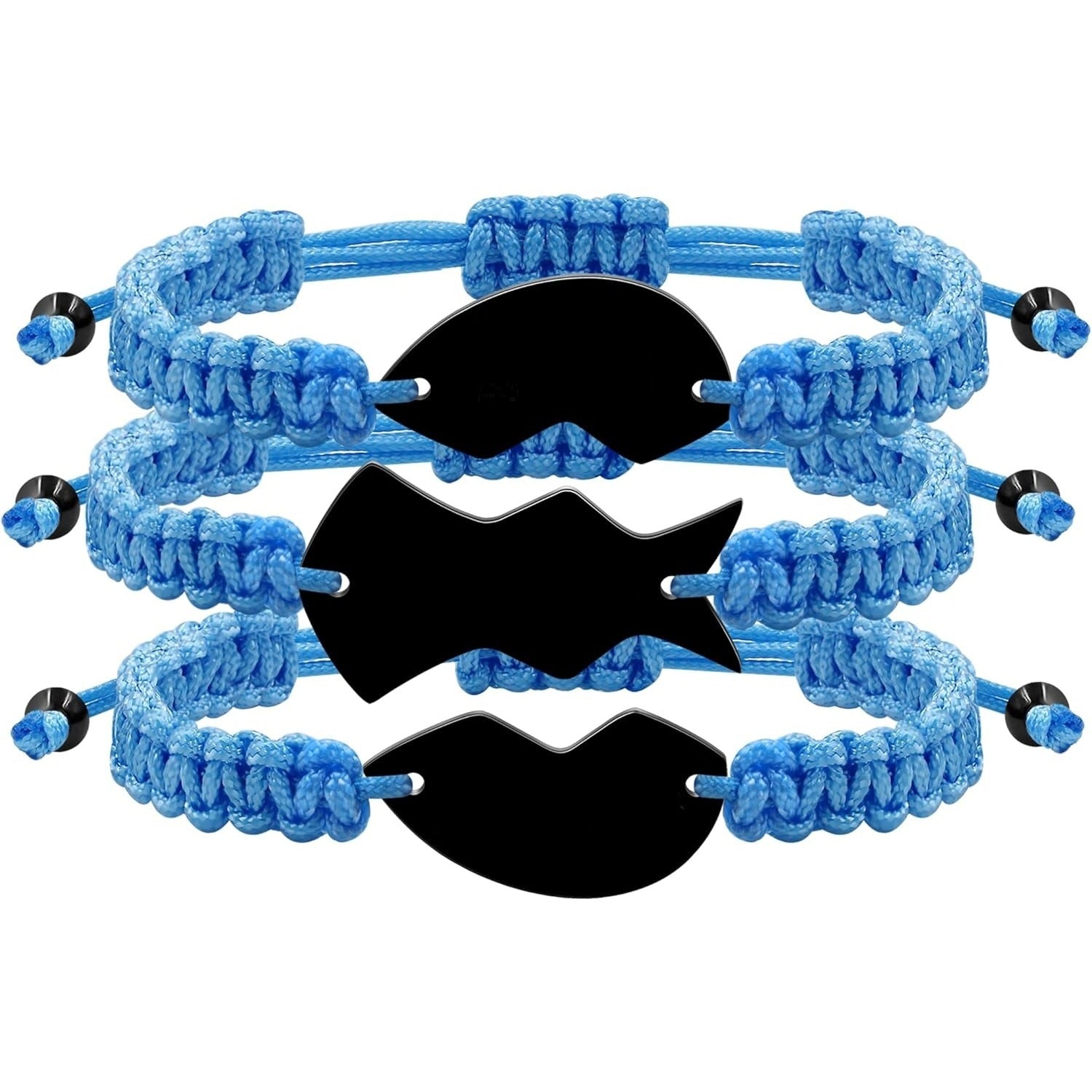 3pcs Personalized Friendship Bracelets Set | Stainless Steel Heart Puzzle Charm Handwoven Adjustable Drawstring Bracelets | Laser Engraved Best Friends Forever Jewelry Gift