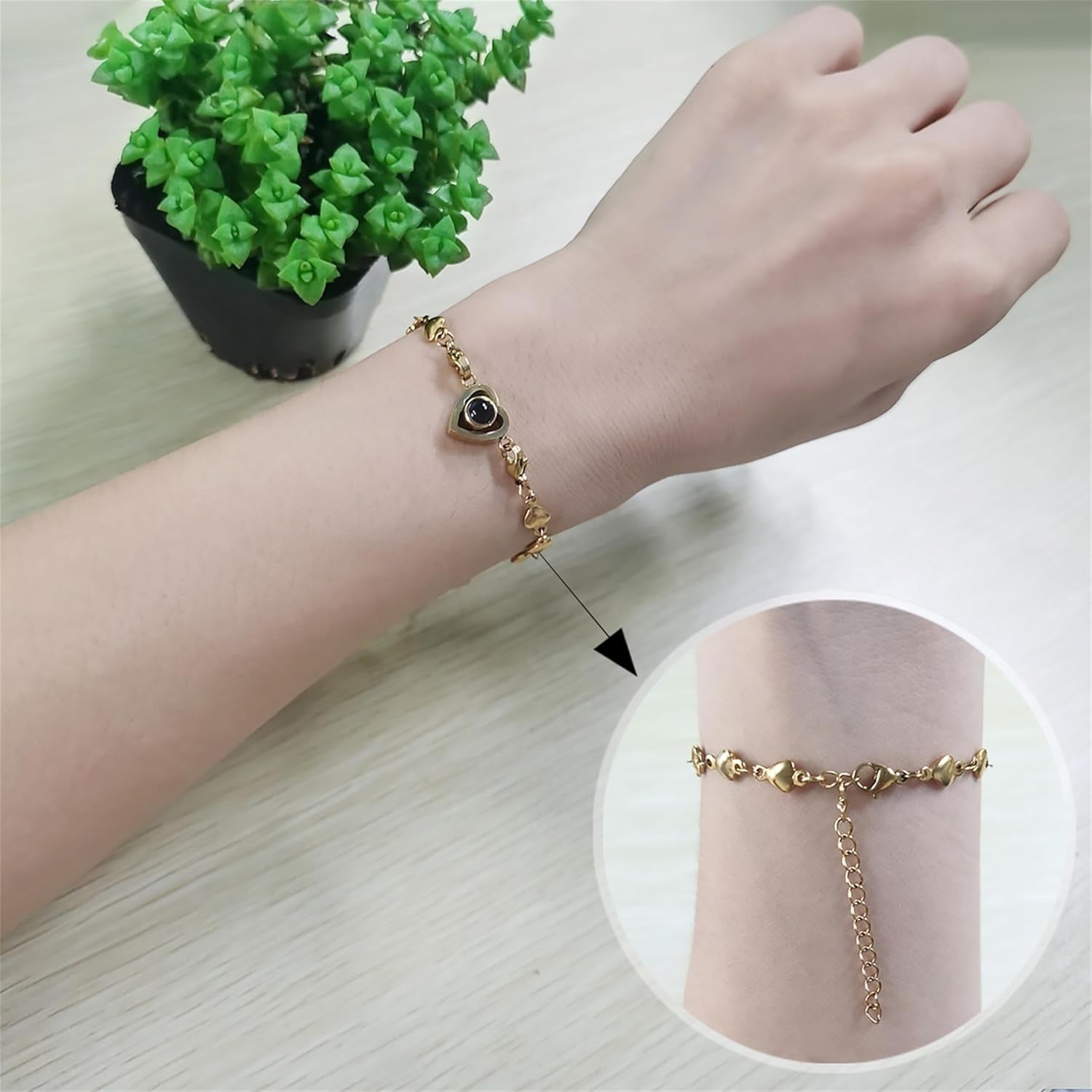 100 Languages Projection Pendant Bracelet | I LOVE YOU Heart Chain Bracelets | Fashion Bless Good Fortune Friendship Elegant Personalized Adjustable Length Stainless steel Jewelry Y4186