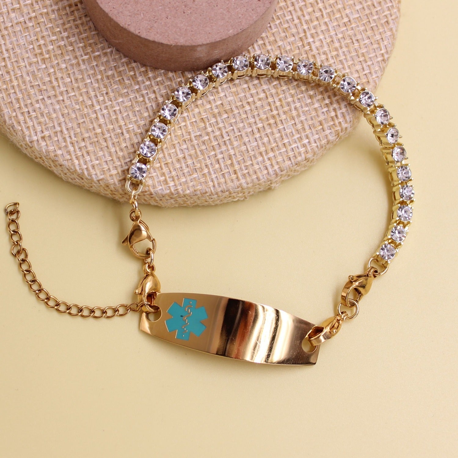 Uloveido Customizable QR Code Medical Alert Tennis Bracelet, Silver and Gold Color Options, Personalized Engraved Health ID Jewelry, Scannable Emergency Contact Wristband for Women