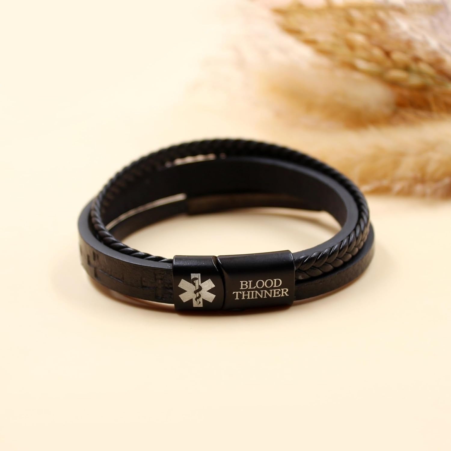 Dynamic QR Code Medical Alert Bracelet for Men Scan to Update Medical Info No Medical Info Needed at Checkout Braided PU Leather Cross Emergency ID Bracelet Waterproof Lightweight for Outdoor Sports Daily Wear