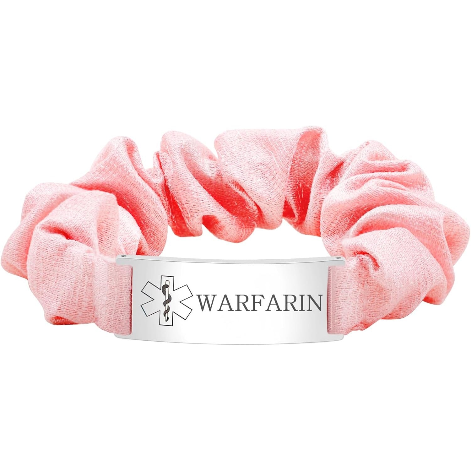 Dynamic QR Code Medical Alert Scrunchie Bracelet for Women, Editable Fabric Medical ID Wristband, Scan to Update Emergency & Health Information Without Login, Elastic Hair Tie Style, YA5426