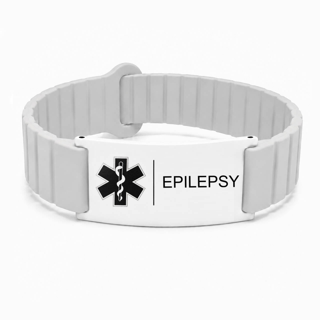 Medical Alert Bracelet for Men Women, Personalized Medical ID Wristband with Engraved Stainless Steel Plate, Diabetes Blood Thinner Emergency ID Bracelet, Adjustable Silicone Medical Bracelet