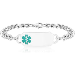 Exquisite Medical Bracelets for Women and Men, Personalized Medical Bracelet in Stainless Steel Cuban Chain, Holidays Gift for Wife or Husband - YA4501