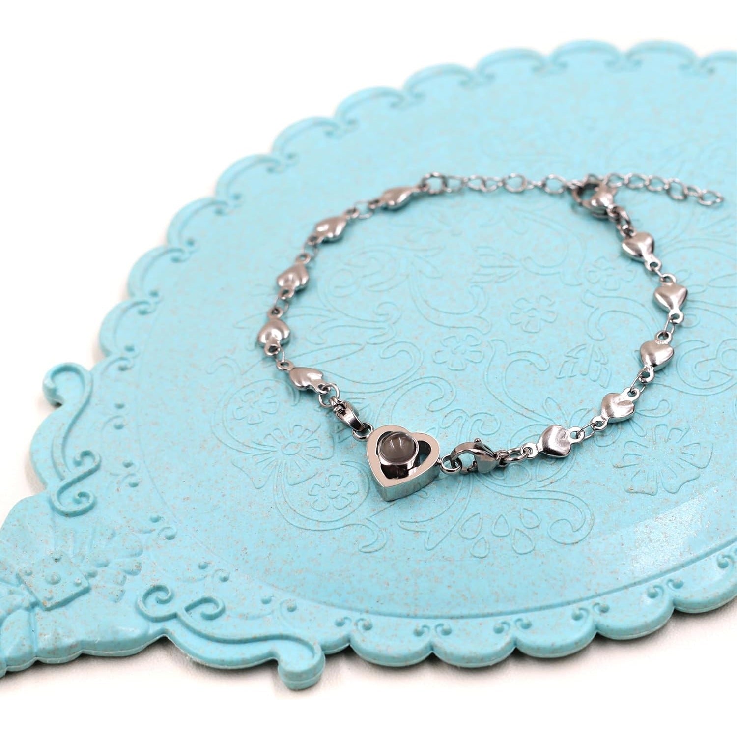 100 Languages Projection Pendant Bracelet | I LOVE YOU Heart Chain Bracelets | Fashion Bless Good Fortune Friendship Elegant Personalized Adjustable Length Stainless steel Jewelry Y4186