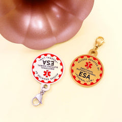 Dynamic QR Code ESA Dog ID Tag, Editable Emotional Support Animal Pet Tag, Scannable Pet Information Contact Details, No Info Required at Checkout, Golden and White, YA6312