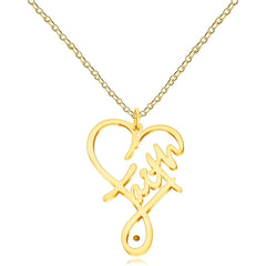Faith Mustard Seed Heart Necklace | “Faith Can Move Mountains” Infinity Pendant | Matthew 17:20 Christian Inspirational Jewelry (Gold / White / Rose Gold)