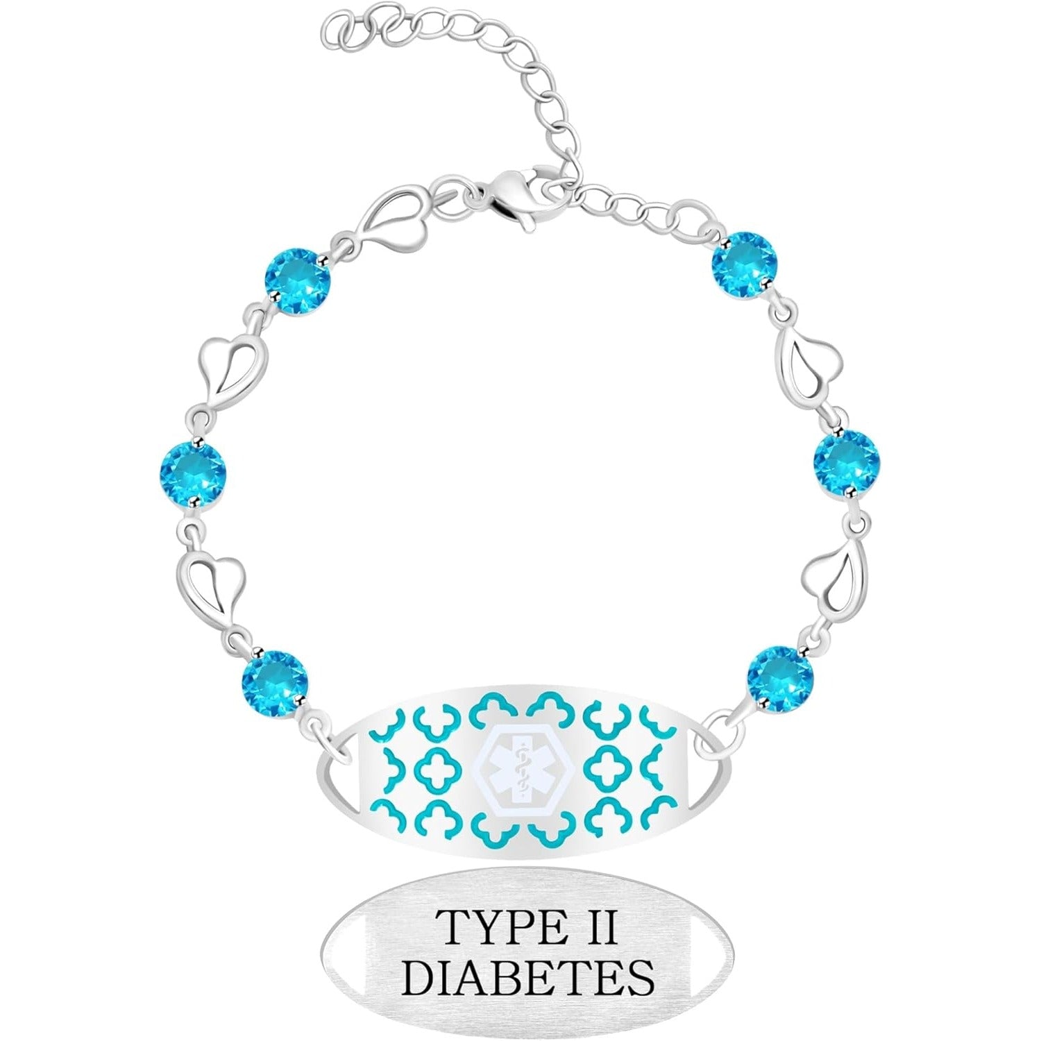 Editable QR Code Medical Alert Bracelet for Women | Stainless Steel & CZ Crystal Floral ID Bracelet | Laser Engraved Dynamic Medical Info Jewelry for Travel & Daily Wear