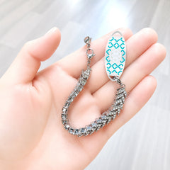 Medical Alert Tennis Bracelet for Women, Stainless Steel Emergency ID Bracelet, Adjustable Rhinestone Chain ID Jewelry for Allergies Diabetes Safety