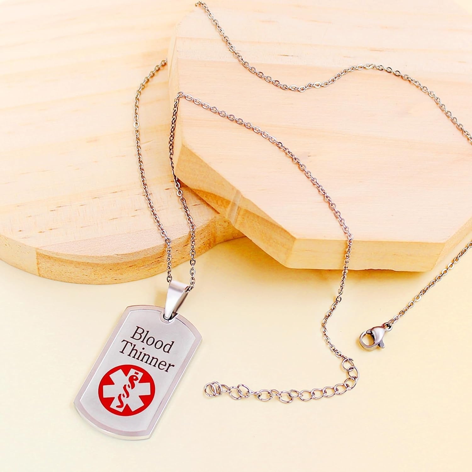 Uloveido Dynamic QR Code Medical Alert Necklace for Men & Women | Scan to Update Emergency Medical Info Stainless Steel SOS Dog Tag Pendant with Red Medical Symbol | No Engraving Required
