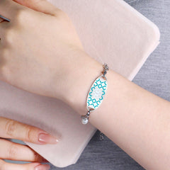 Women’s Dynamic QR Code Medical Alert Bracelet, Adjustable Amazonite Stone & Stainless Steel Medical ID Jewelry, Scan to Enter Emergency Information