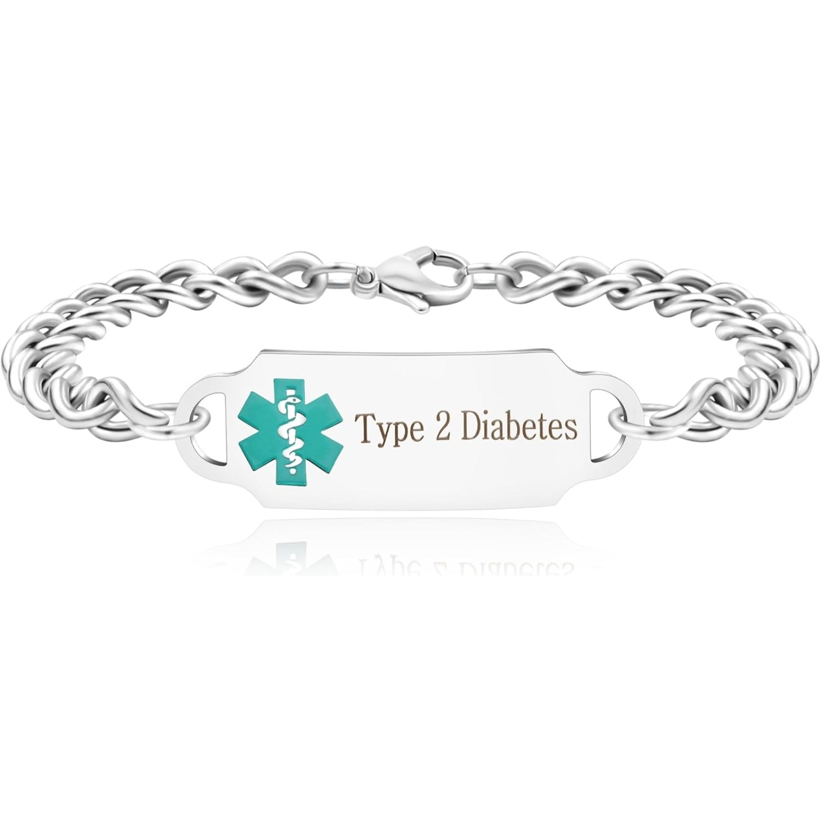 Exquisite Medical Bracelets for Women and Men, Personalized Medical Bracelet in Stainless Steel Cuban Chain, Holidays Gift for Wife or Husband - YA4501