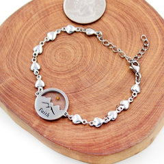 Mustard Seed Stainless Steel Faith Heart Link Bracelet for Women | Christian Religious Blessing Encouragement Jewelry Christmas Gift