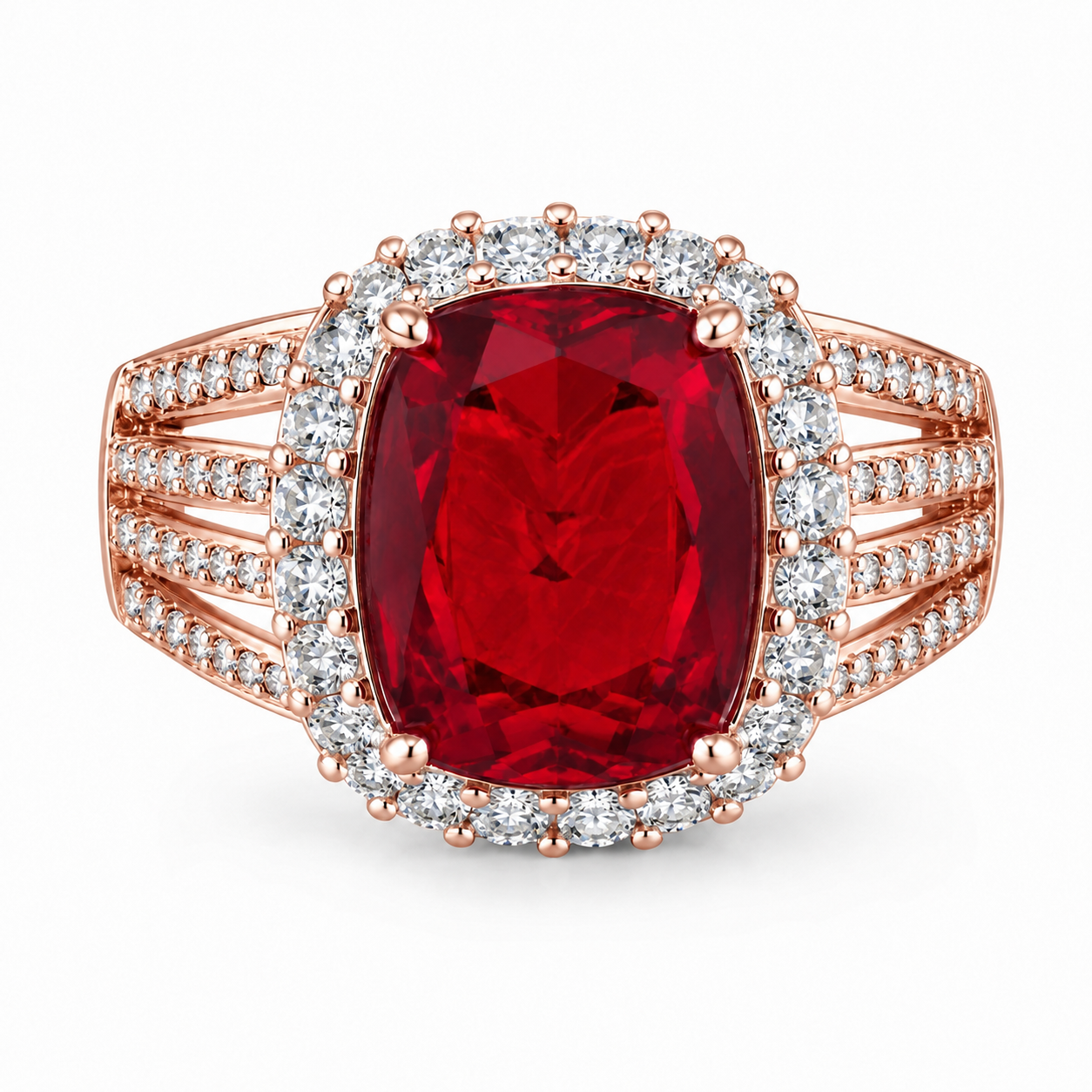 Uloveido Adjustable Cushion Cut Cubic Zirconia Ring for Women, Platinum & Rose Golded Plated CZ Statement Cocktail Ring, Multi Color Fashion Jewelry Y987