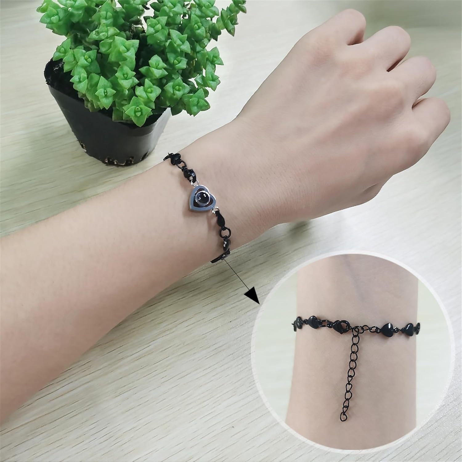 100 Languages Projection Pendant Bracelet | I LOVE YOU Heart Chain Bracelets | Fashion Bless Good Fortune Friendship Elegant Personalized Adjustable Length Stainless steel Jewelry Y4186