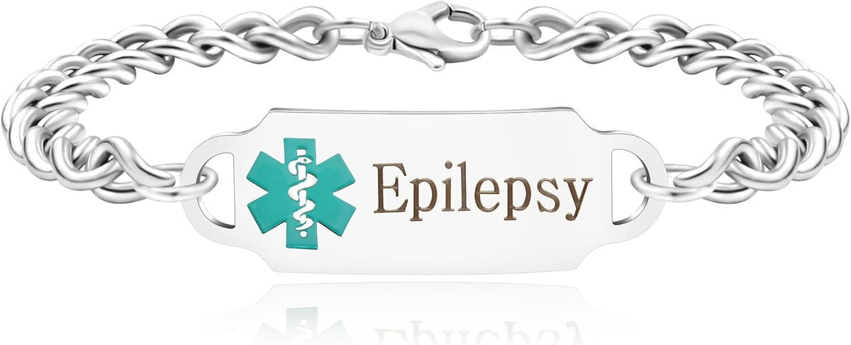 Waterproof Hypoallergenic Sports Medical ID Bracelet, Durable Stainless Steel Medical Jewelry, Custom Health Alert Bracelet for Men and Women, Comfortable and Stylish Emergency ID Bracelet