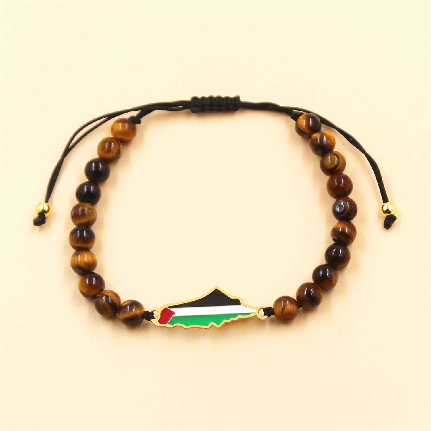 Palestinian Flag Handmade Middle Eastern Beaded Multicolor Protest Bracelet| Justice Unity Activist Bracelet| Stainless Steel Flag| Cultural Identity Support Bracelet| Support Gaza YA5213