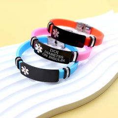Dynamic QR Code Medical Alert Bracelet for Men Women Scan to Update Medical Info No Medical Info Needed at Checkout Silicone Wristband with Stainless Steel Emergency ID Plate