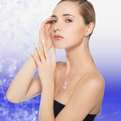 Cat Eye Stone Cat Jewelry Set – Necklace & Stud Earrings Jewelry Set for Women