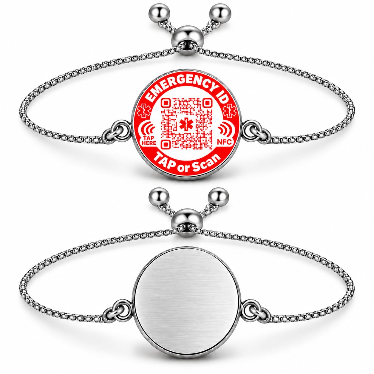 Uloveido NFC QR Medical ID Bracelet, Editable Emergency Medical Profile