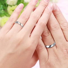 Matching Couple Rings Set for Him and Her, Stainless Steel Real Love Wedding Bands, Black Men Ring & Rose Gold Women Ring, Half Heart Promise Rings