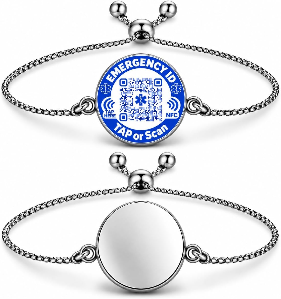 Uloveido NFC QR Medical ID Bracelet, Editable Emergency Medical Profile